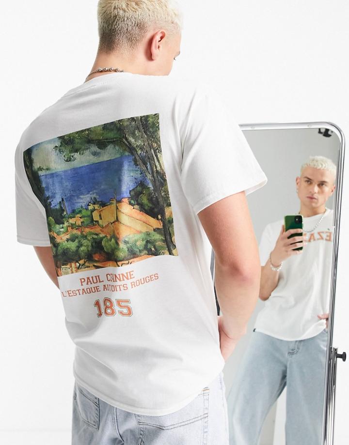 Vintage Supply Cezanne Varsity Backprint T-shirt In White