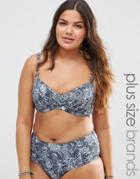 Marie Meili Danette Fuller Bust Bikini Top - Grey Paisley