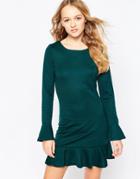 Madam Rage Dress With Pep Hem - Green