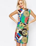 Love Moschino Sleeveless Dress In Archive Print - Multi