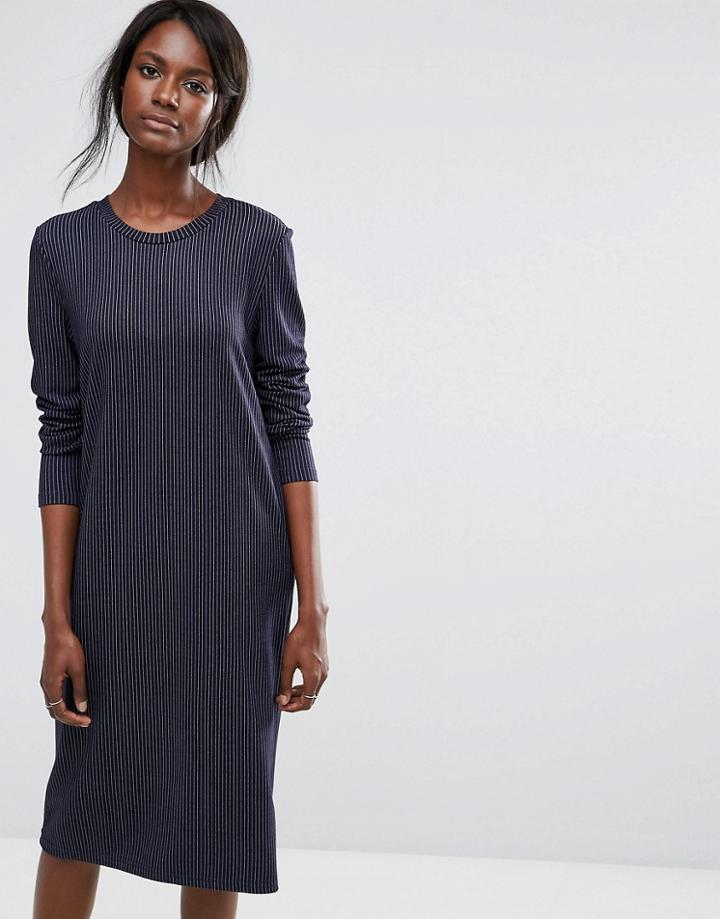 Selected Pinstripe Dress - Blue
