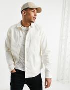 Selected Homme Overshirt Jacket In Egret-neutral