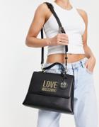 Love Moschino Top Handle Logo Tote Bag In Black