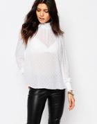 Y.a.s Ilsa Top In Textured Spot - Bright White