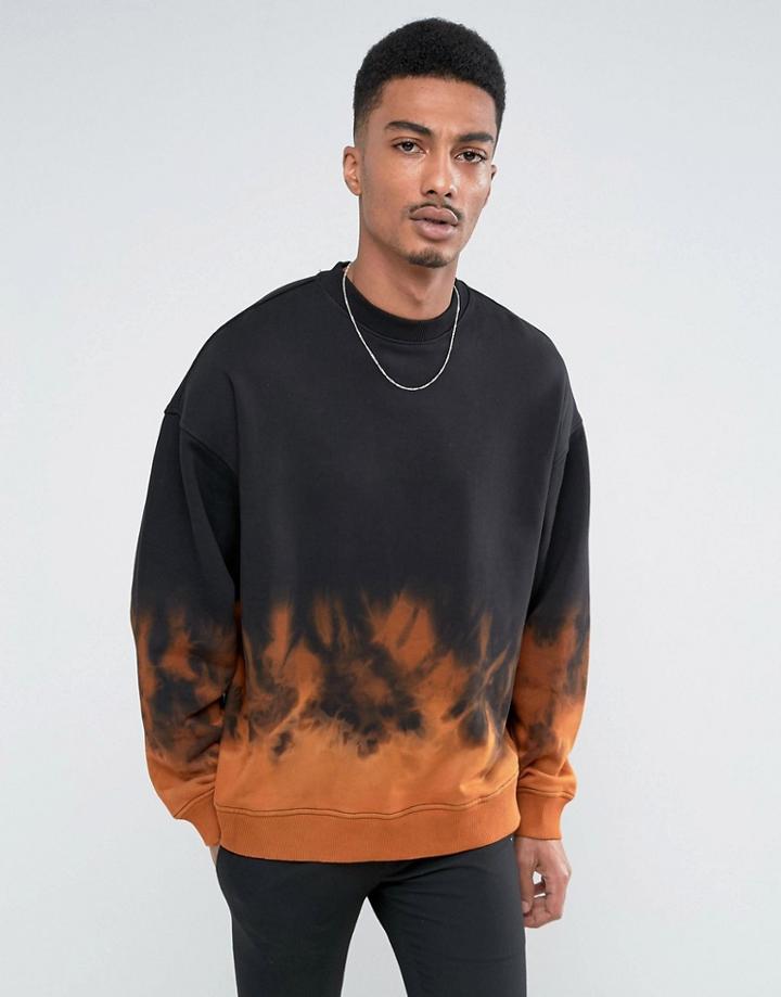 Weekday Big Steve Dip-dye Sweatshirt - Black