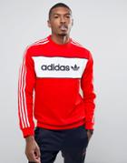Adidas Originals London Pack Block Crewneck Sweatshirt In Red Bk7804 - Red