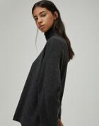 Pull & Bear Soft Touch High Neck Sweater Set In Black