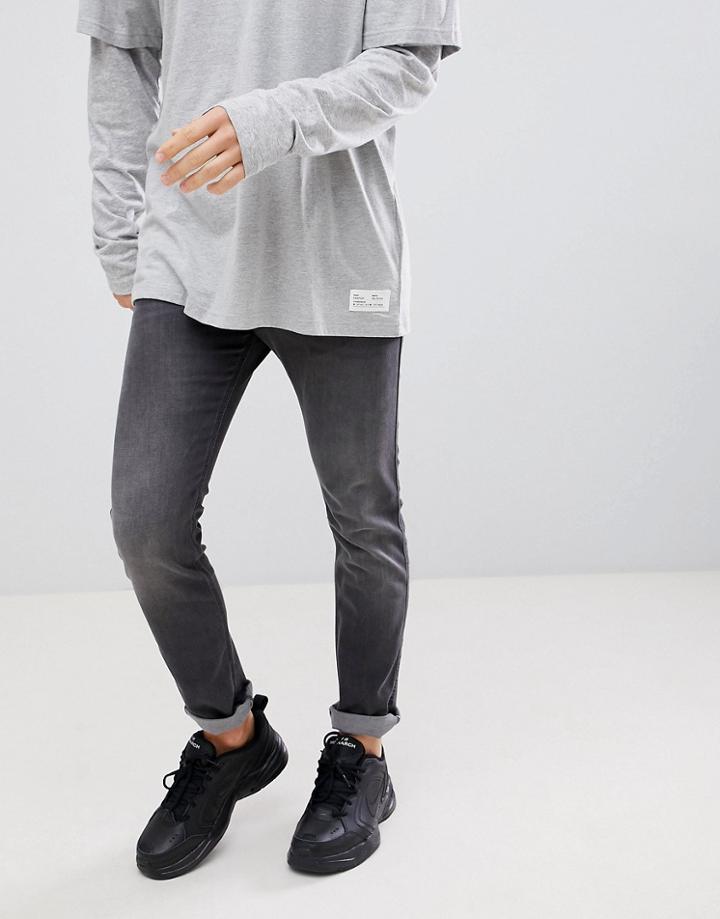 Hugo 734 Skinny Jean In Gray Wash - Gray