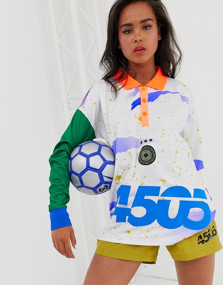 Asos 4505 Soccer T-shirt With Long Sleeve And Collar - Multi