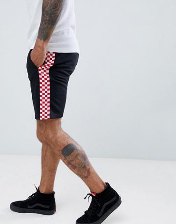 Ldn Dnm Checker Tape Drawstring Shorts - Black