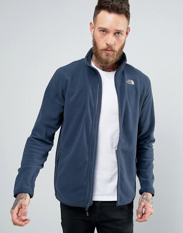 The North Face 100 Glacier Sweat Full Zip In Navy - Navy
