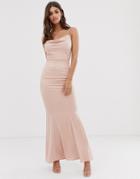 Lipsy Cowl Neck Maxi Dress In Pink - Pink