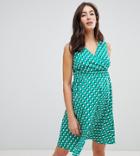 New Look Maternity Shirred Waist Dress - Green
