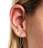 Kingsley Ryan Chain Single Earring With Crystal Flower In Sterling Silver Gold Plate
