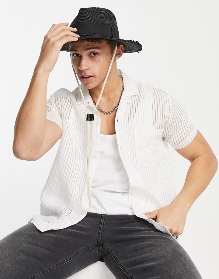 Svnx Campground Fedora Bucket Hat In Black With Drawcord