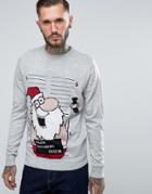 Threadbare Drunk Santa Holidays Sweater - Gray