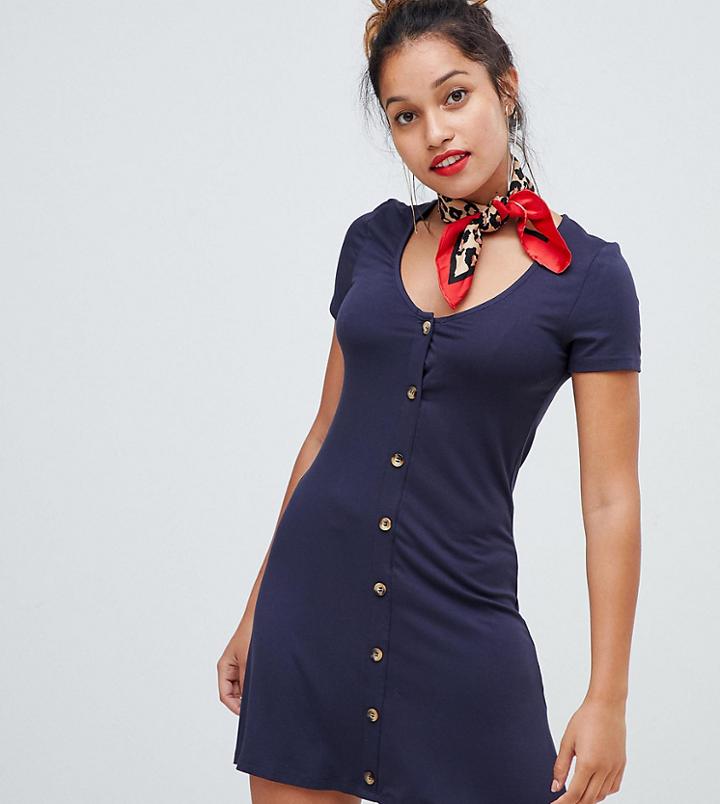 New Look Petite Tea Dress - Navy