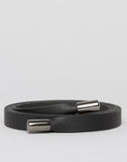 Asos Leather Tie Belt In Black - Black