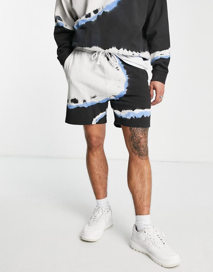 Tommy Jeans Tie Dye Logo Beach Shorts In Black - Black - Part Of A Set