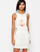 Vero Moda Western Embroidered Overall Dress - White