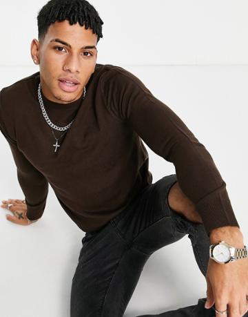 Rudie Fitted Crew Neck Sweater-brown