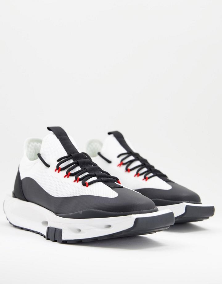Asos Design Knitted Sneakers On Technical Chunky Sole In Stone-neutral