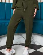 Lavish Alice X Patricia Bright Relaxed Ribbed Sweatpants In Khaki-green