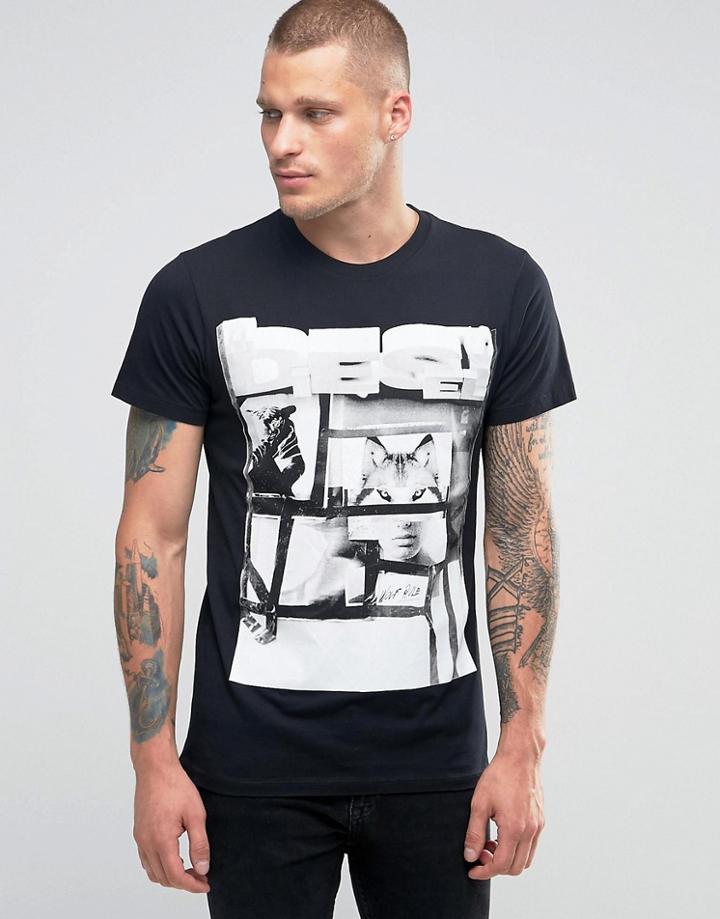 Diesel T-diego-hf Photo T-shirt - Black