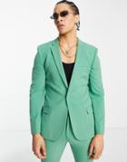 Asos Design Super Skinny Suit Jacket In Bright Green