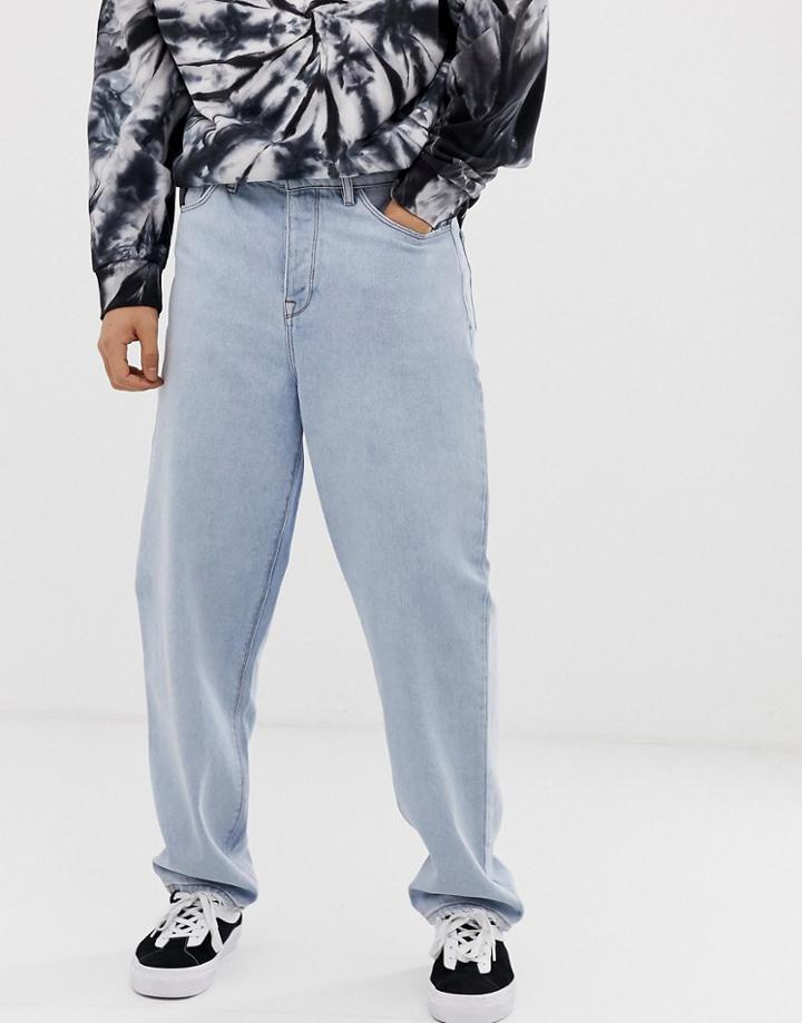 Collusion X005 Straight Leg Jeans In Light Wash - Blue
