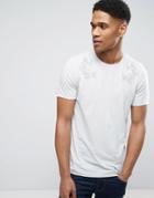 Jack & Jones Originals Longline T-shirt With Embroidery - Gray