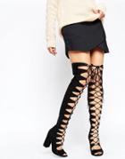 Asos Kassin Lace Up Over The Knee Boots - Black