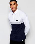 Nicce London Long Sleeve Rugby Polo Shirt - White