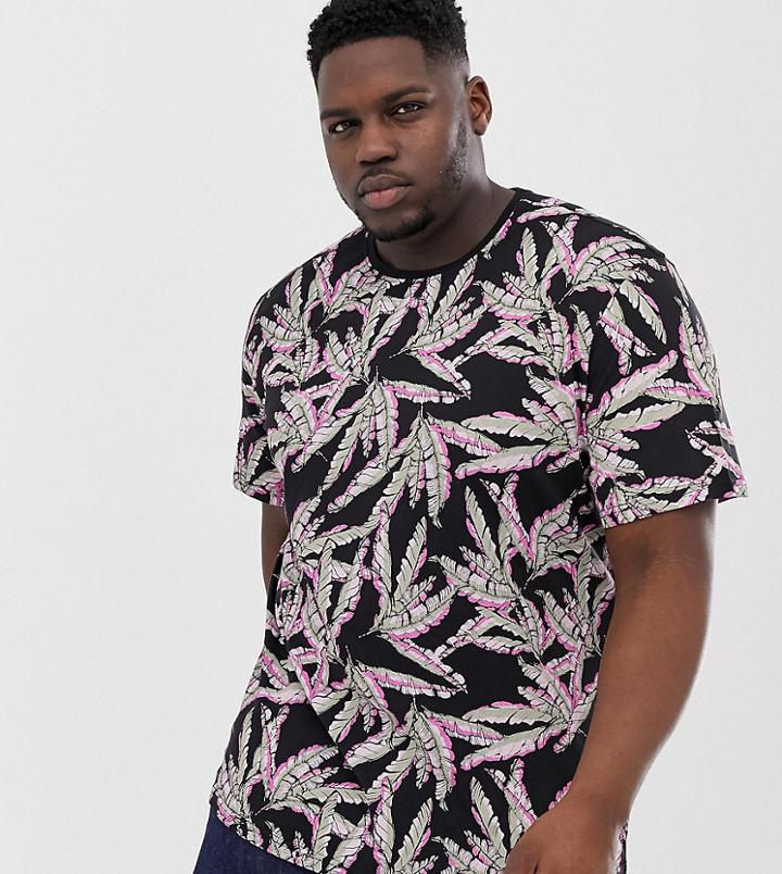 Only & Sons T-shirt In Floral Print - Black