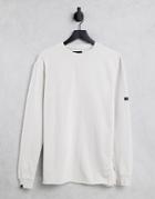 Bershka Long Sleeve T-shirt With Back Print In White-black