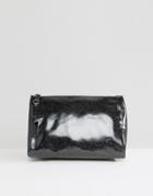 Monki Large Glitter Makeup Bag - Black