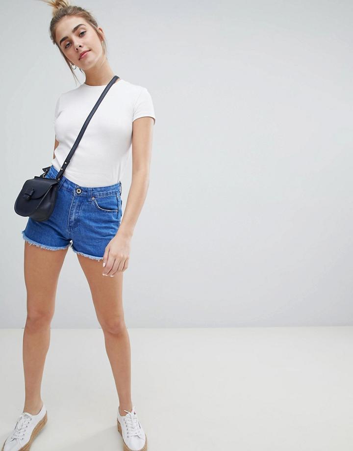 Brave Soul Fraya Denim Shorts - Blue