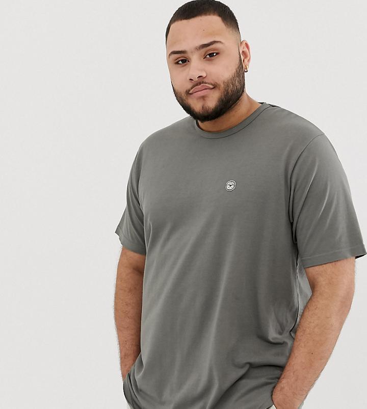 Le Breve Plus Raw Edge Longline T-shirt-gray