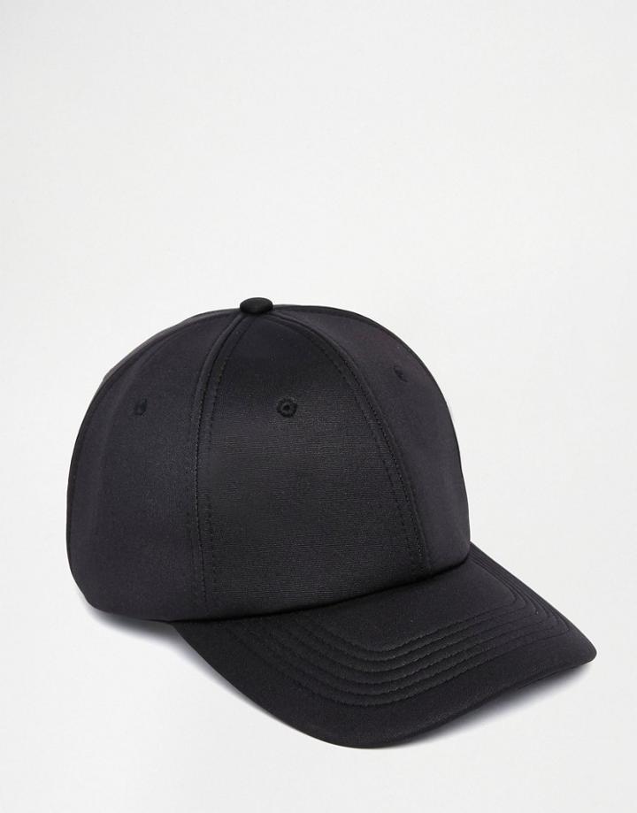 Asos Baseball Cap In Black Scuba - Black