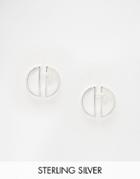 Asos Sterling Silver Semi Circle Hoop Earrings - Silver