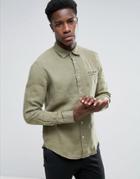 Esprit Linen Shirt With Chest Pocket Detail - Green