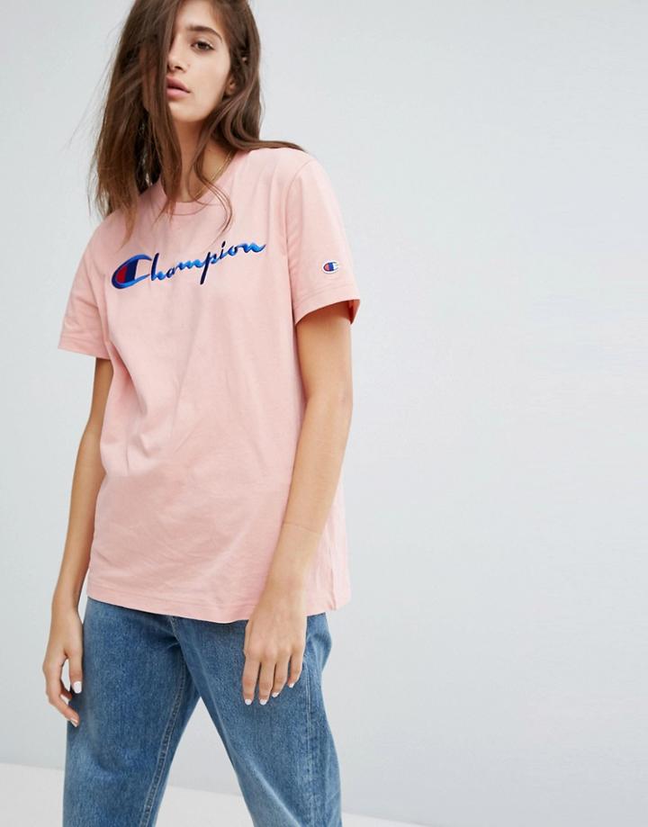 Champion Oversized T-shirt With Front Logo - Pink