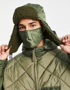 Svnx Trapper Hat With Detachable Mask In Khaki-green