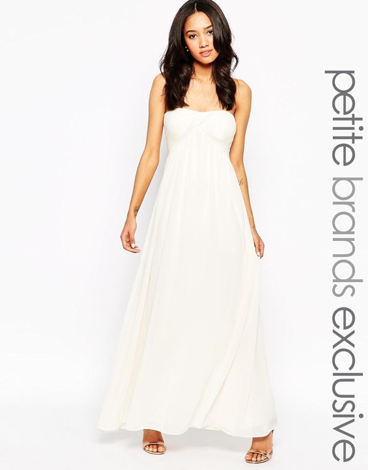 True Decadence Petite Bandeau Maxi Dress - Cream