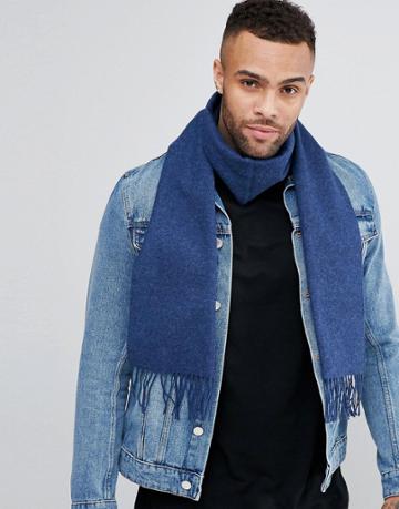 Glen Lossie Scarf In Wool - Navy