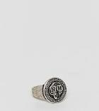 Noose & Monkey Etched Logo Ring (+) - Silver