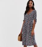 Y.a.s Tall Carolina Ditsy Floral Print Midi Dress - Blue