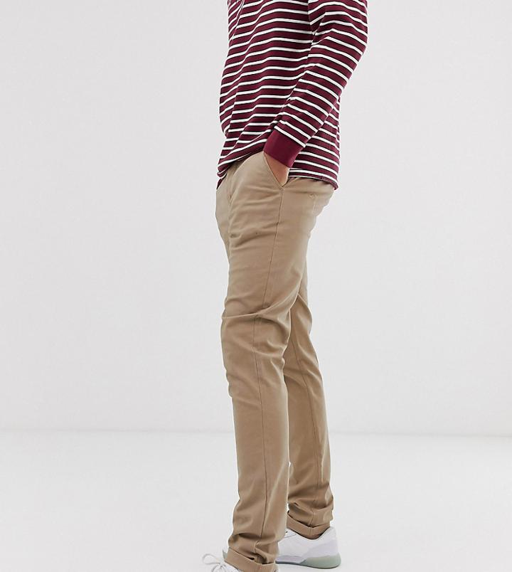 Asos Design Tall Skinny Chinos In Stone