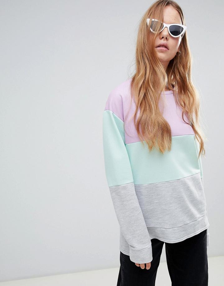 Boohoo Color Block Sweat Top - Multi