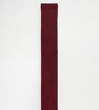 Heart & Dagger Knitted Tie In Burgundy - Red